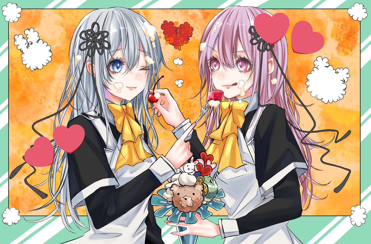 なちゅの初めてのペア画相手の ぴのたんが誕生日にってイラストくれた