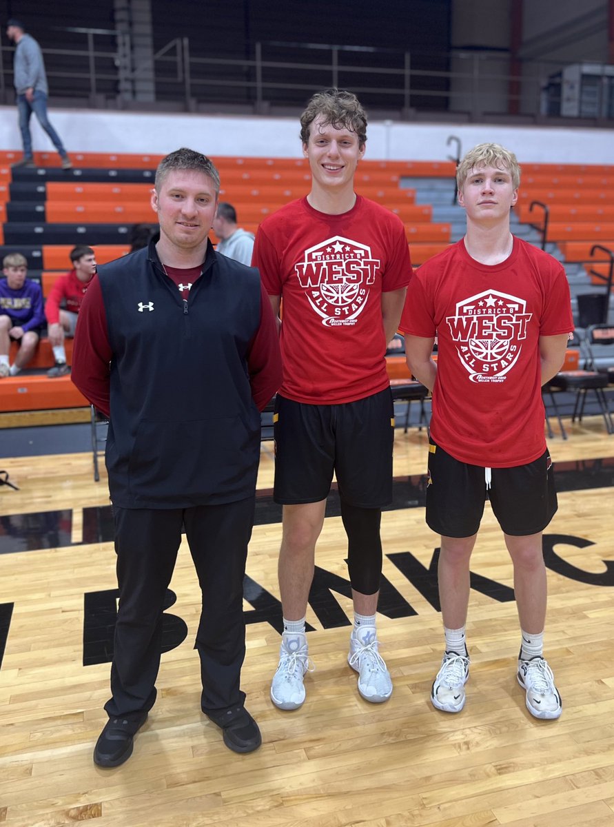 NewBremenBBK's tweet photo. Tonight, Trevor and Reece played in the District 8 All Star game. It was fun watching you guys compete on the court one more time. Thanks to you guys and all the seniors for the work you’ve done for the program the past four years. https://t.co/4VPmXMVGFs