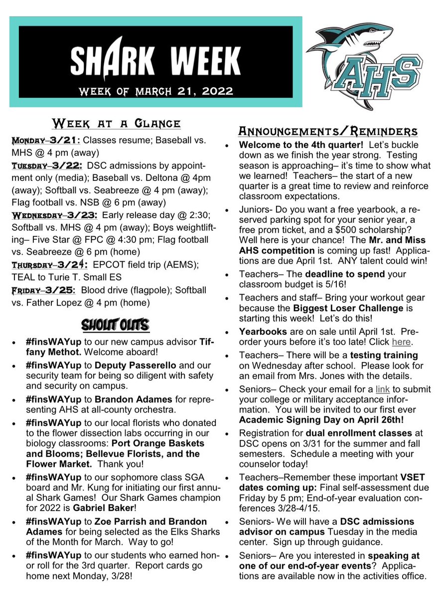 Check out this week’s activities 👀