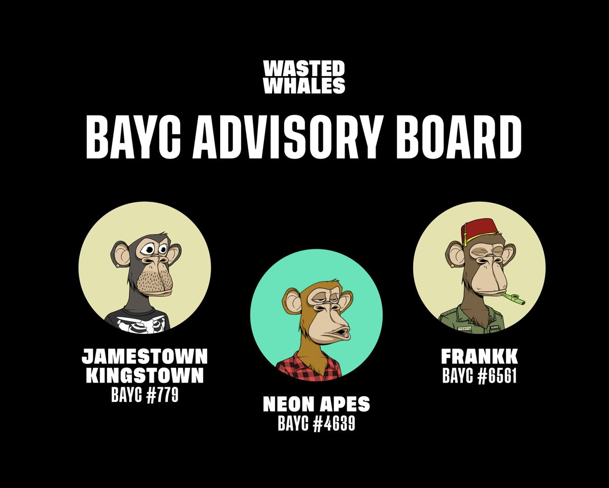 WastedWhales's tweet photo. Our BAYC Advisory Board is growing!! A lot in the works behind the scenes, and we will be rolling them out shortly 🚀🚀🚀

As always, thank you guys for your continued support and for making WW the best community in the OpenSea. WAGMI 🐳💚 

#bayc #wastedwhales https://t.co/8qPwIU4sek