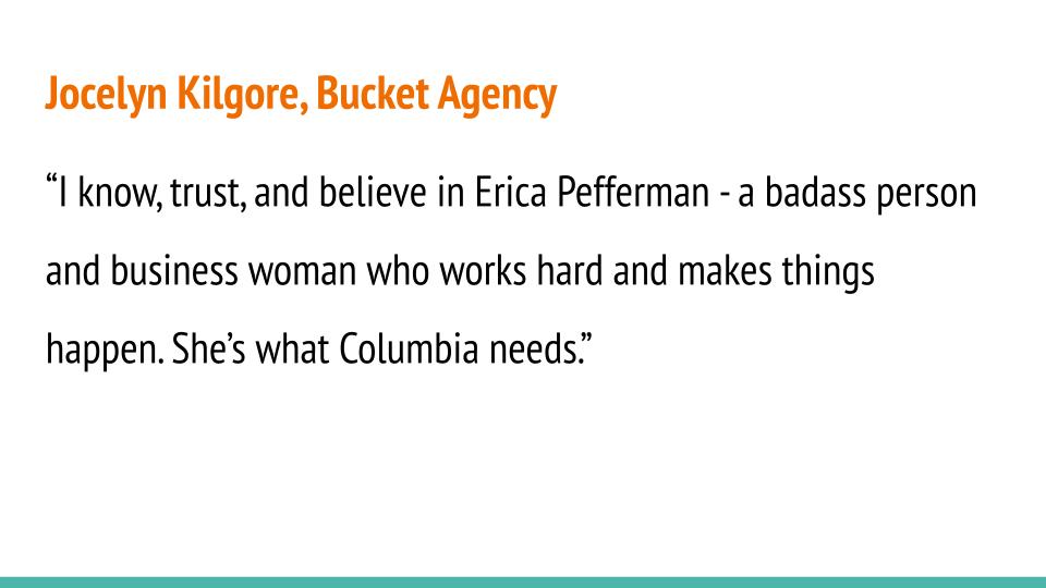 epeff's tweet image. Jocelyn was one of the first people I met when I moved to Columbia in 2005.I'm proud to call her a friend and an amazing peer in the marketing world. Thank you, Jocelyn!