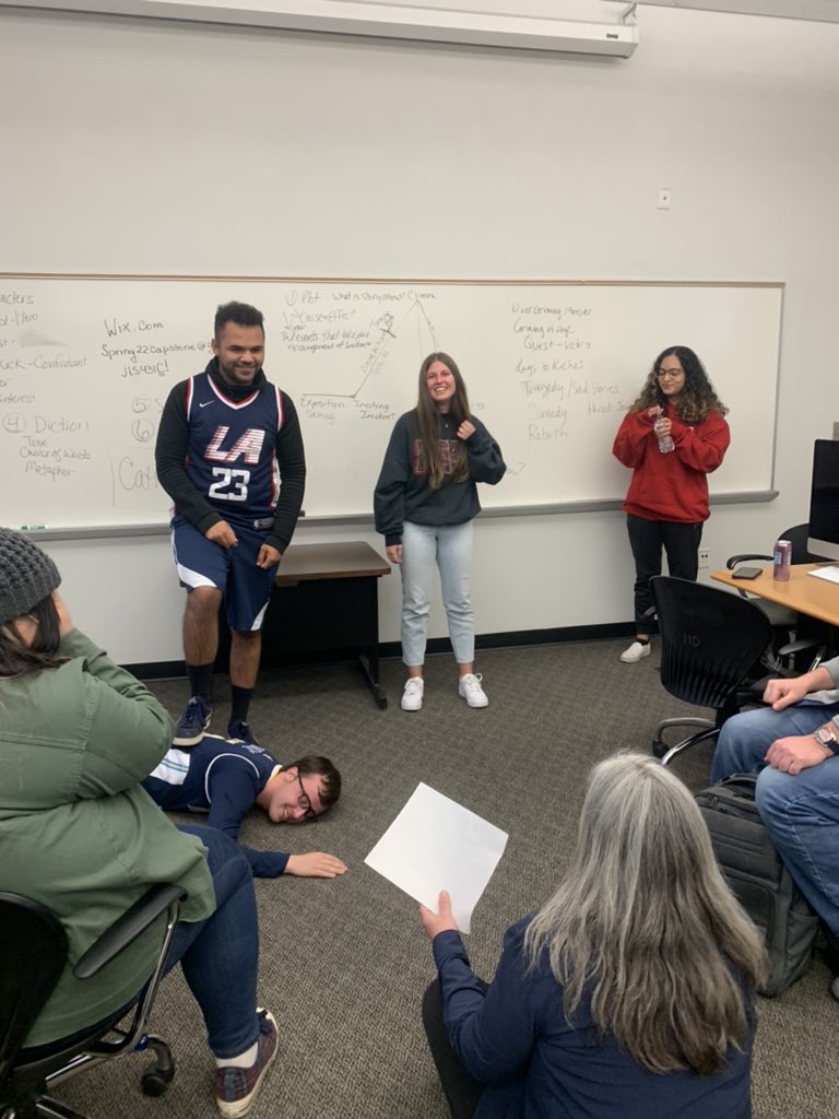 lsuthersnau's tweet photo. Today we played a theater storytelling game in capstone #MagicMike #CardiB https://t.co/ngkx9zMzCF