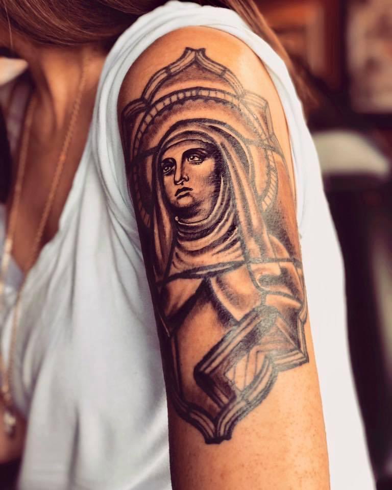 Still shocked I let a needle poke me for 6 hours to get this.

But I got this tattoo of St. Teresa of Avila as a reminder to always say yes to my calling.

It’s not the odds against you that are scary, it’s the thought of never taking the shot, of not saying yes that’s terrifying