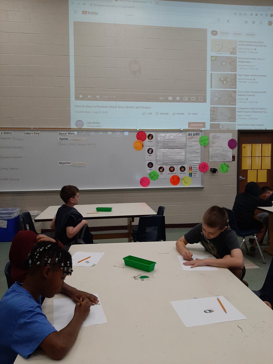 DelauneMs's tweet photo. Taking a "recess" from procedures review to draw some realistic raindrops. I found it fitting for this rainy day ☔ #gameon @CryarCISD https://t.co/H8UnX2lAgb