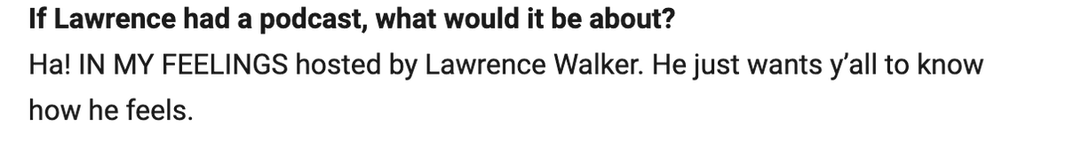 dmbalarezo's tweet photo. i loooove this answer on Podcast The Newsletter. #InsecureHBO 's Jay Ellis on the podcast Lawrence would have: https://t.co/7Gn2UPrV9Q