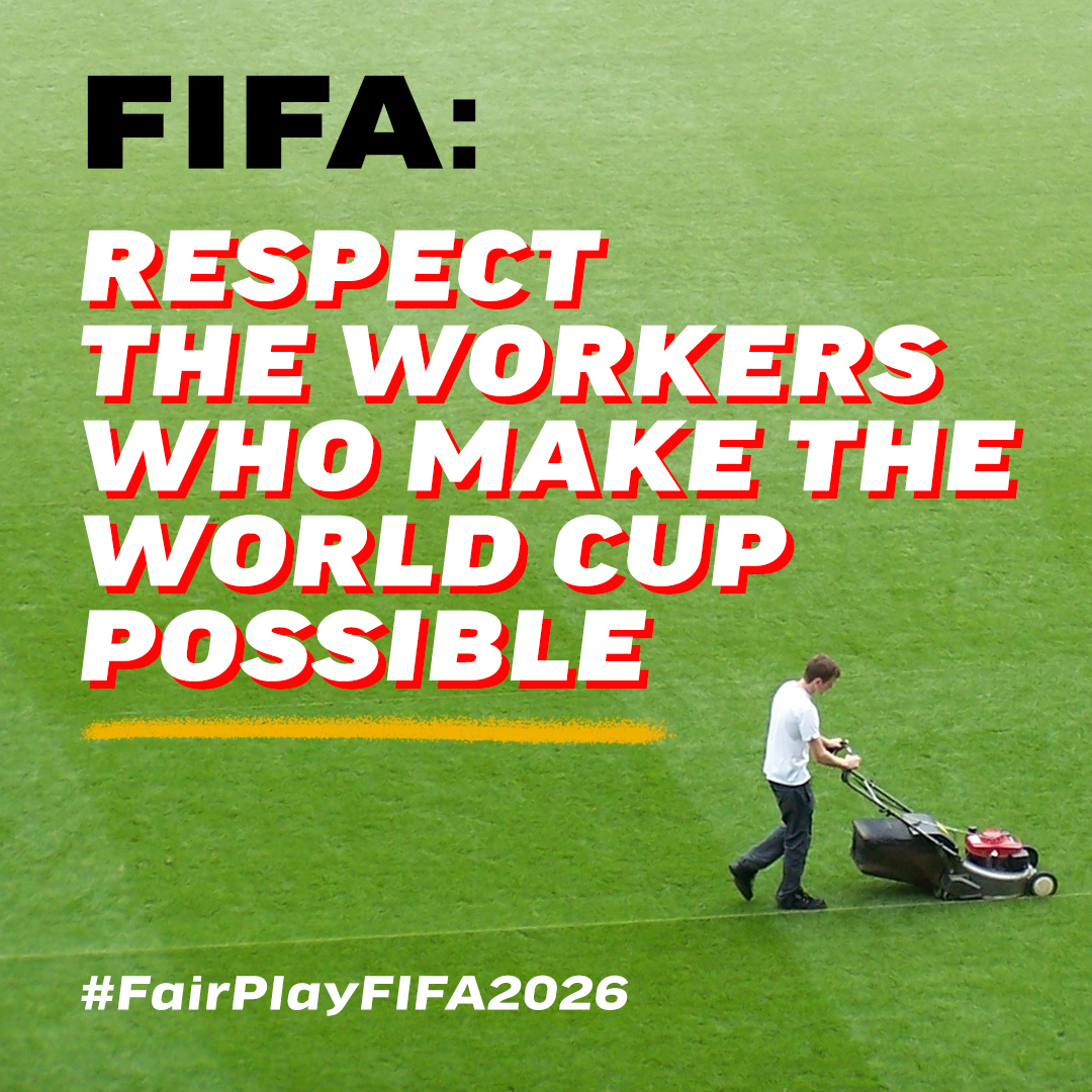CDMigrante's tweet photo. There's a history of labor and human rights abuses around prior World Cup tournaments. Now is the time for @FIFA to respect the people who make the World Cup possible. #WorldCup2026 #FairPlayFIFA2026 #FIFA https://t.co/mK0ylHi3HK