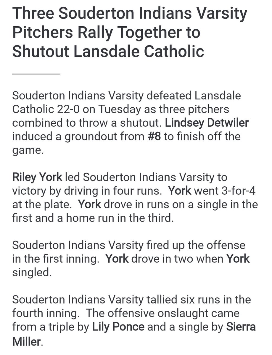 Souderton Softball tweet media
