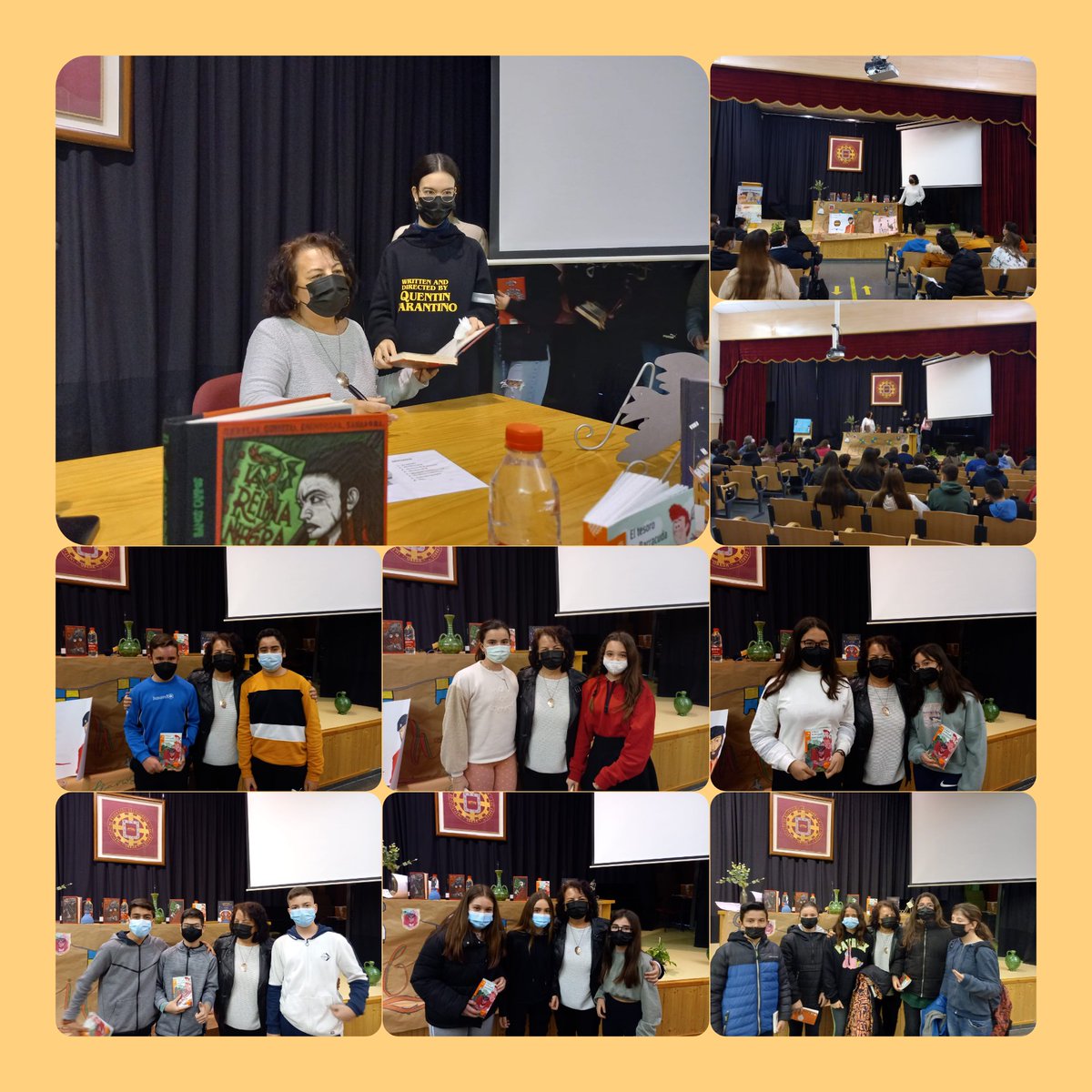 Encuentro con la escritora Llanos Campos en <a href="/IESLosCerros/">IES Los Cerros</a> con 1° y 2° de ESO, tras leer El tesoro de Barracuda y La Reina Negra, gracias a @Literatura_SM <a href="/redbecreaja/">Red BECREA Jaén</a> #encuentroautores