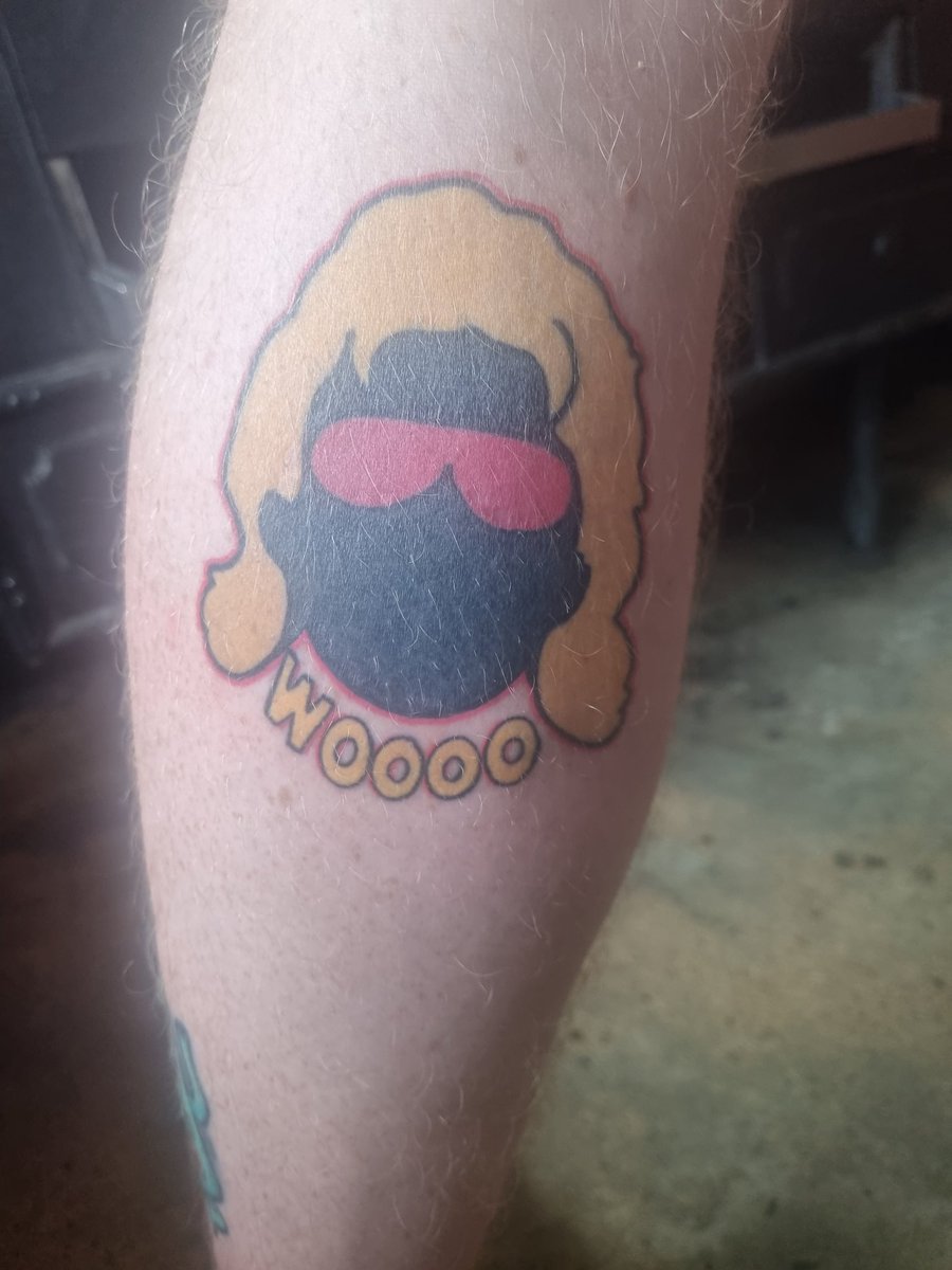 cazza1234's tweet photo. @RicFlairNatrBoy We have travelled from the UK to Miami, styling, profiling and showcasing this tattoo of you!!! Woooooo! https://t.co/1kV1elUK6f