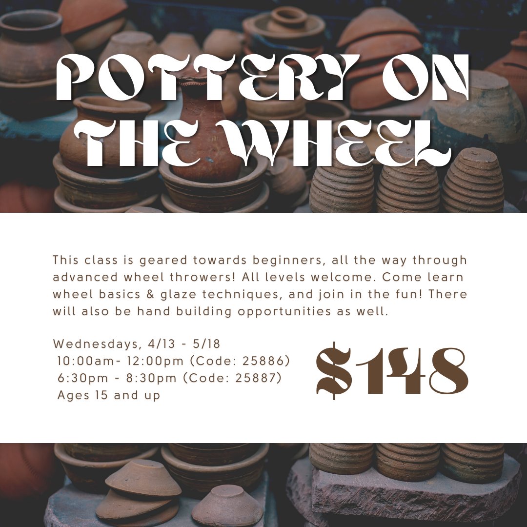 ArtStationCobb's tweet photo. Crank that pedal to the metal, and spin that clay all day!

Only on Tuesdays, Wednesdays &amp; Thursdays.

To register, visit https://t.co/XmdtvQ3Bkb or give us a call at 770-514-5930. #pottery #cobbparks #cobbculturalaffairs #adultclay #handbuilding #art #wheelthrowing #claythrowing https://t.co/MbtpBcflF3
