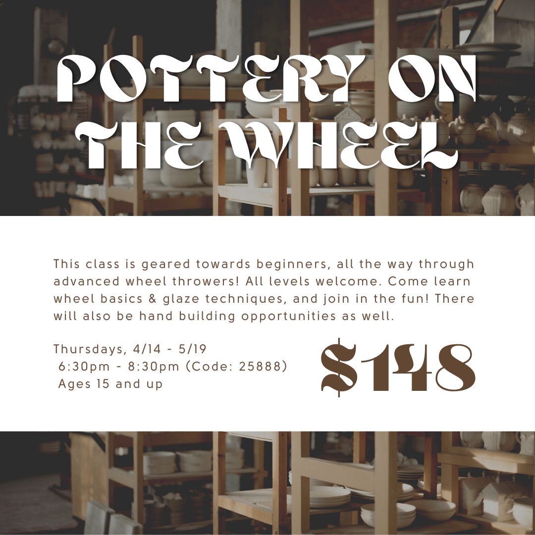 ArtStationCobb's tweet photo. Crank that pedal to the metal, and spin that clay all day!

Only on Tuesdays, Wednesdays &amp; Thursdays.

To register, visit https://t.co/XmdtvQ3Bkb or give us a call at 770-514-5930. #pottery #cobbparks #cobbculturalaffairs #adultclay #handbuilding #art #wheelthrowing #claythrowing https://t.co/MbtpBcflF3