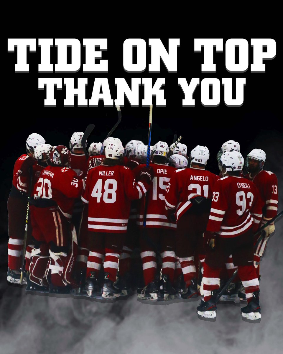 We couldn’t have accomplished what we did this season without the support we received from all of you. This was, and is, an incredibly special group of people and we wouldn’t have done it any other way with anyone else.
See you next season!
Roll Tide,
Alabama D2 Hockey ❤️
#RTR