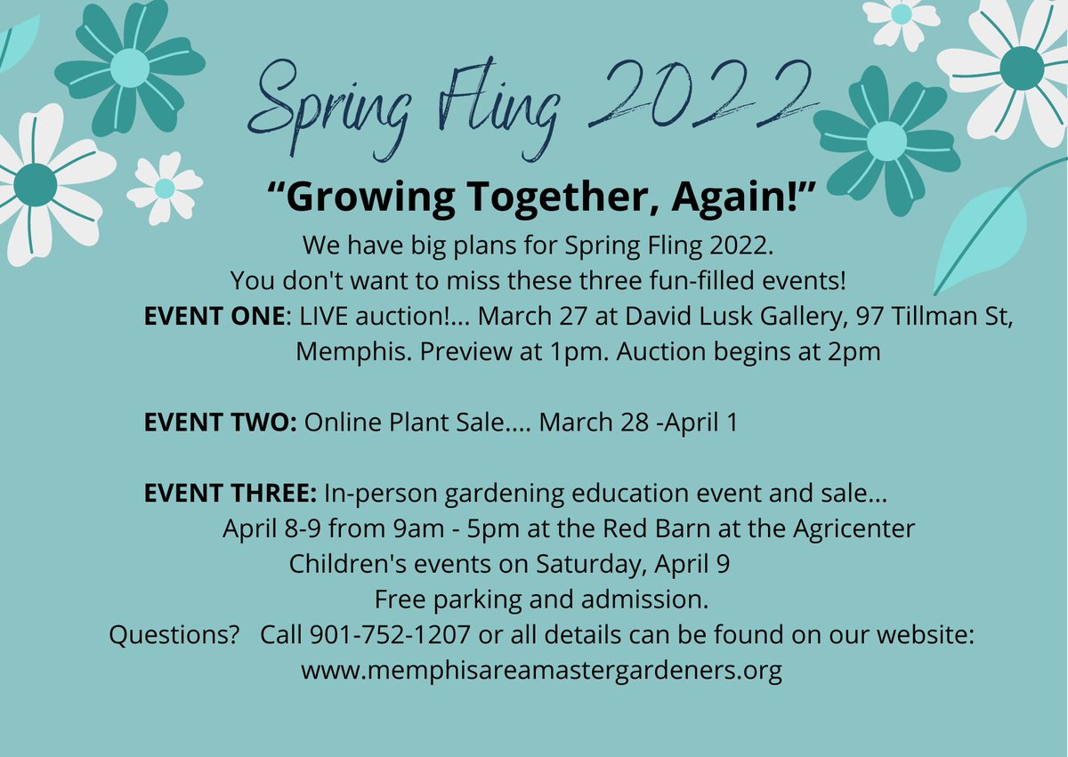 TNIPC's tweet photo. Come see TN-IPC at the #MEMPHIS Area Master Gardeners 2022 Spring Fling! We'll have information on native alternatives to replace those pesky invasives on your property - and we bet we know a place you could buy them, too.... https://t.co/jkj5WoQHJc