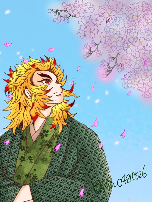 凛のすけ🔥まだ低浮上さんがTwitterに投稿した煉獄杏寿郎(鬼滅の刃)のイラスト。