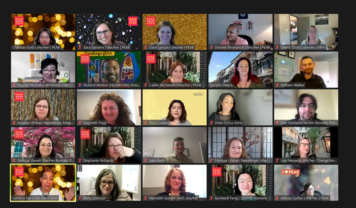 Great ending to Day 2 of #PEAK2022online speed networking with our awesome community! Can't wait to be together IN PERSON in Baltimore next year. (Pretend you didn't hear that last part. Don't want to jinx it!)