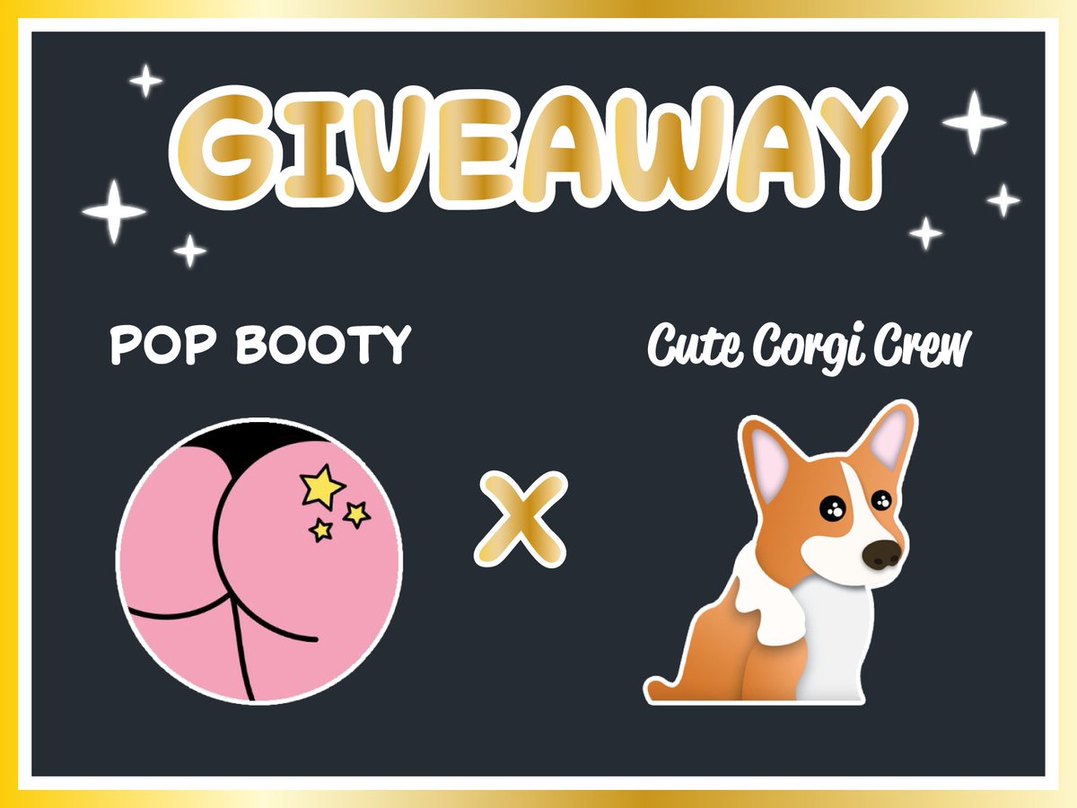 PopBootyNFT's tweet photo. 🚨 COLLAB GIVEAWAY 🚨

🍑 POP BOOTY × CUTE CORGI CREW 🐶

Prizes:
🏆 x10 WL Spots Cute Corgi Crew
🏆 x10 WL Spots Pop Booty

To join:
1⃣ Follow @PopBootyNFT and @WoofOfLUNA
2️⃣ RT + LIKE

Ends in 48 hours ⏰

#LUNAtics #TerraNFTs #LunaNFTs #NFTs #NFTGiveaways #NFTCommunity $LUNA https://t.co/gN1TTmKUy1