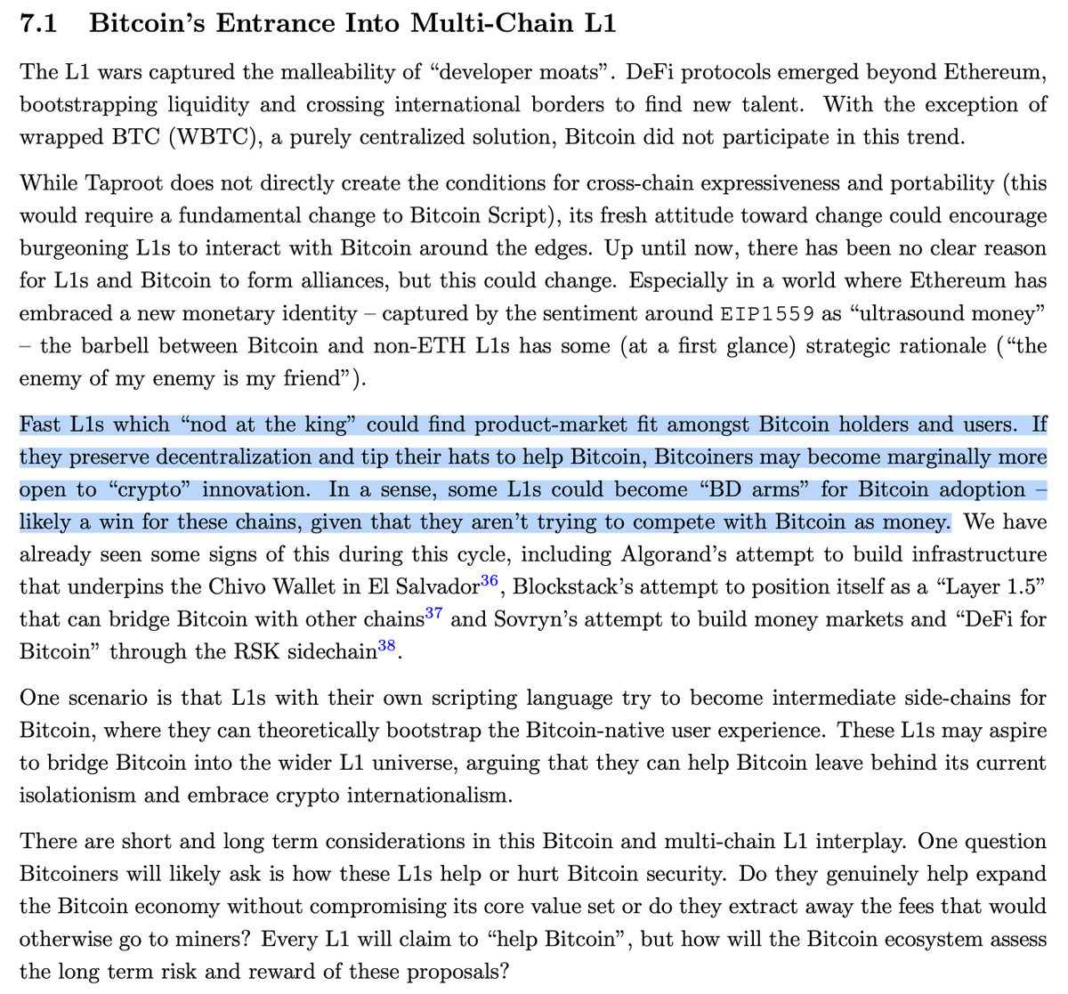 Arrington_Cap's tweet photo. From "Life After Taproot" in Q4 2021: our thesis on the potential for symbiotic relationships between Bitcoin &amp; emergent, fast L1s.

@terra_money &amp; @LFG_org leading the way. https://t.co/BXlamfOZ9L