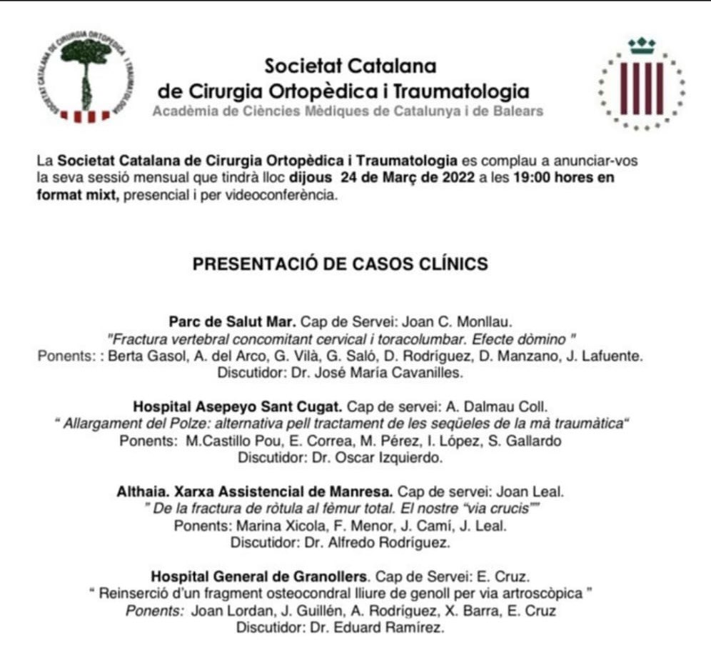 Tratamiento de secuelas de Mano Traumática @SocCatCOT <a href="/Asepeyo/">Asepeyo</a>