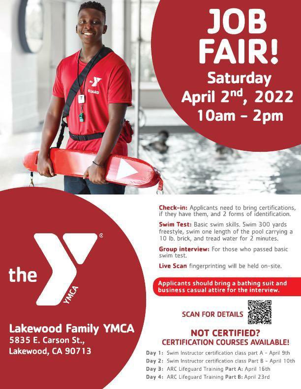 Mark your calendars, Sat., Apr. 2, 10am-2pm, YMCA Job Fair for swimming pool positions. It’s being held at the Lakewood Y but job openings are available at the Paramount Park pool. See the flyer for more details.