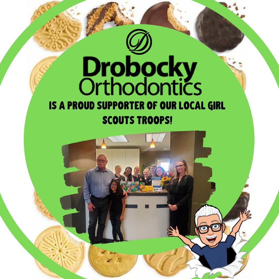 DrobockyOrtho's tweet photo. We love the opportunity to support our local girl scouts!! Thank you Sloane for reaching out to us and big thank you Dr. Drobocky for gifting us all our favorite cookies! 

#bracesbythebest #DrobockyOrtho #DrobockySmile #girlscoutcookies https://t.co/OBwNJmdRWu