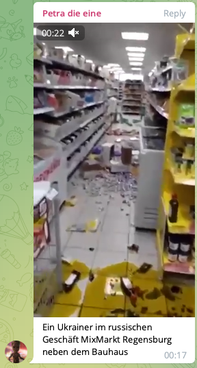 jan_wiebe's tweet photo. Es scheint nun jeden Tag eine neue Hetzgeschichte gegen Menschen aus der #Ukraine auf rechten #Telegram-Kanälen zu geben. Nun heißt es, dass ein Ukrainer in einem #MixMarkt in #Regensburg randaliert hätte. Bilder sind aber von 2019 aus Uljanowsk in Russland. https://t.co/VYD54t01hS