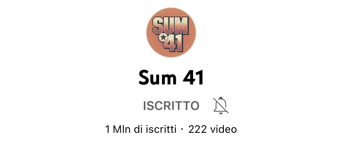 I <a href="/sum41/">Sum 41</a> tagliano il traguardo di 1Mln di iscritti su <a href="/youtube/">YouTube</a> !! 🎉🎉

Qual è il video che avete visto di più? 🤘🏻🤘🏻

#sum41 #sum41family #sum41italia #thesums
