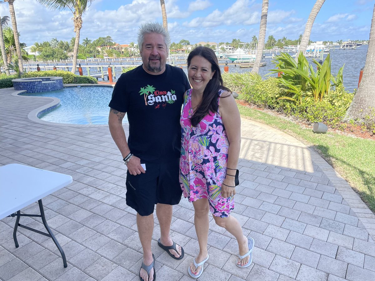 Such a great day @LWCHSTrojans ! Adding my pic of when I met our new neighbor! So proud to have him in the community! @GuyFieri thank you so much!!!