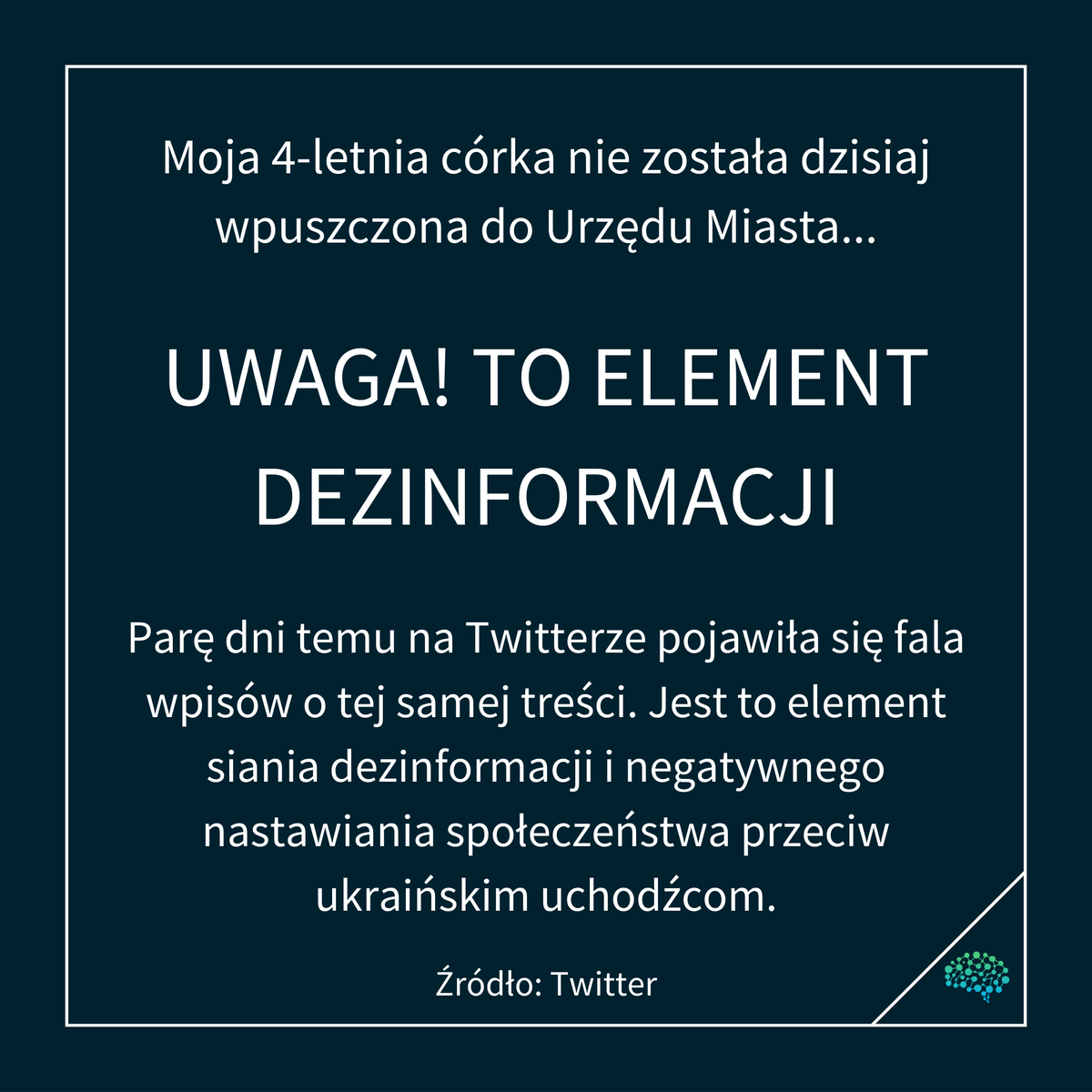 mediacheckpl's tweet photo. Parę dni temu na Twitterze pojawiła się fala wpisów o tej samej treści. "Moja 4-letnia córka nie została dzisiaj wpuszczona..."
Jest to element siania dezinformacji i negatywnego nastawiania społeczeństwa przeciw ukraińskim uchodźcom.
#MediaCheck
Źródło:
https://t.co/nuykIzuVhl https://t.co/vlGNgDE4gI