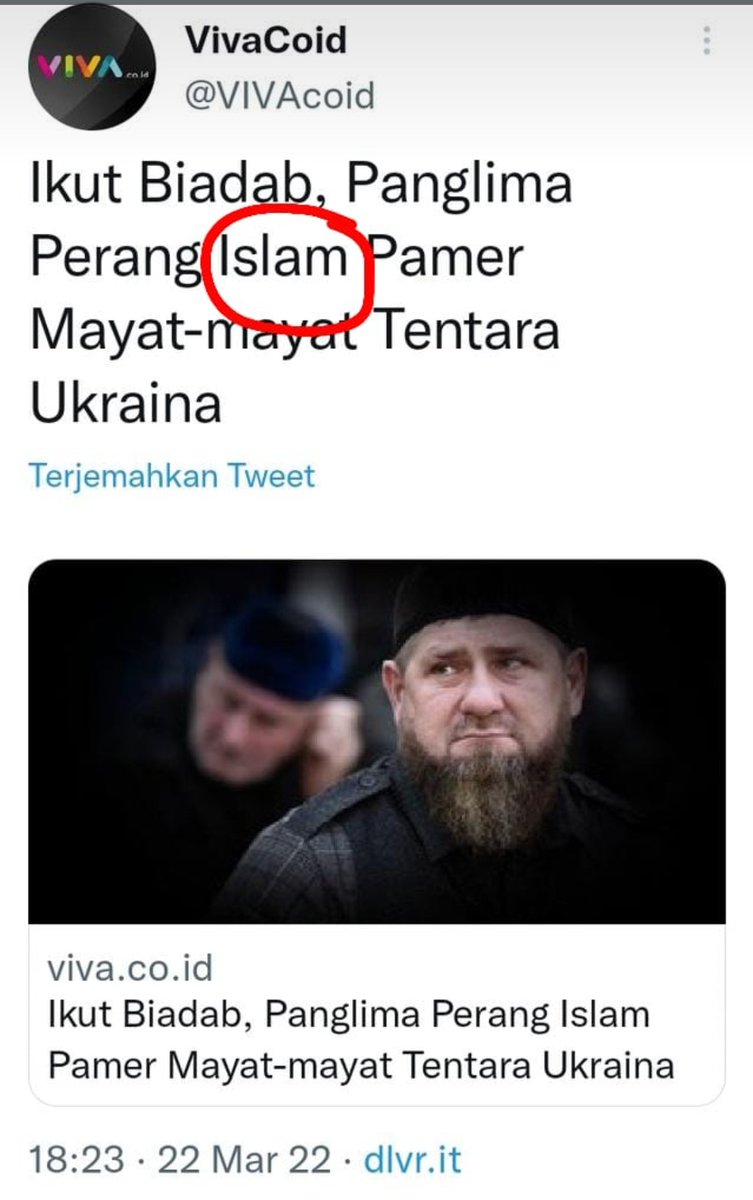Oemah_Monitor's tweet photo. Coba diperhatikan bagaimana media dalam menframming /memberikan stigma negatif Islam.

Kenapa tidak ditulis dirampas pihak Chech atau Rusia ? Tapi ditulis ISLAM !

BUKANKAH Perang Rusia Ukraina bukanlah perang Agama tapi perang antara Ukraina dan Rusia yg keduanya sama2 Kristen. https://t.co/OnI5RfmK9o