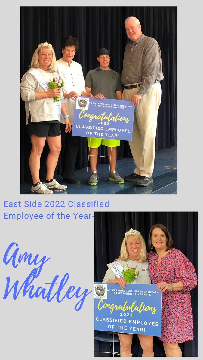 EastSide_CCSD's tweet photo. So excited to announce East Side 2022 Classified Employee of the Year- PE para, Amy Whatley! Amy goes above &amp; beyond every day and pours her heart into all things East Side! #EastSideEaglePride https://t.co/Wzb8sAotGn