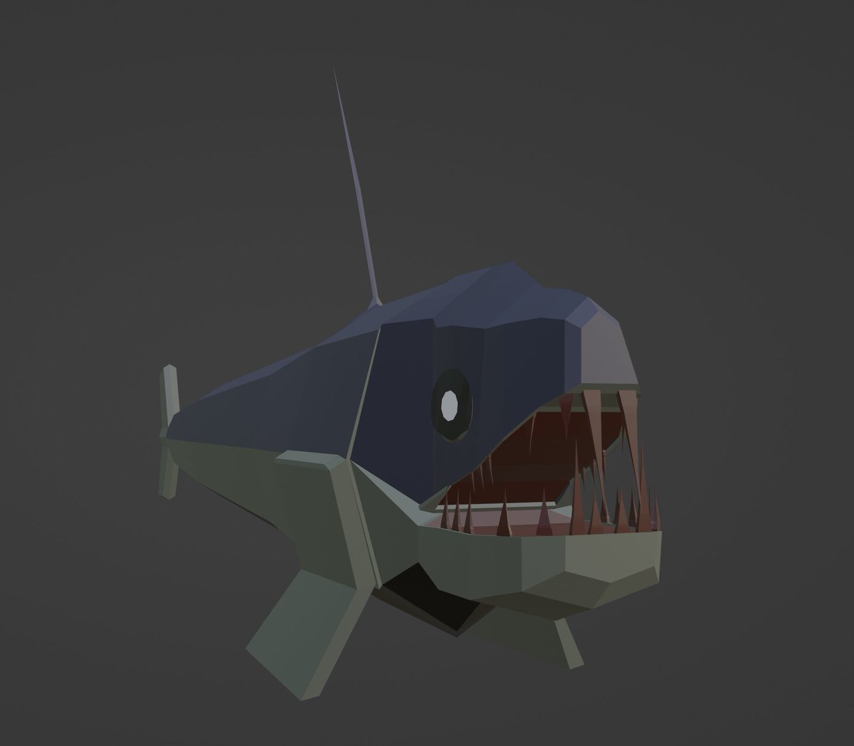 BW_Games_'s tweet image. The Viperfish. 🦈🦈🦈 Don&apos;t worry, he bites hard. 😉
#GameDev #IndieDev #StudentDev #ScavengersDeep #Unity #UnityDev #Unity3D #madewithunity #Blender #3dModeling #lowpoly