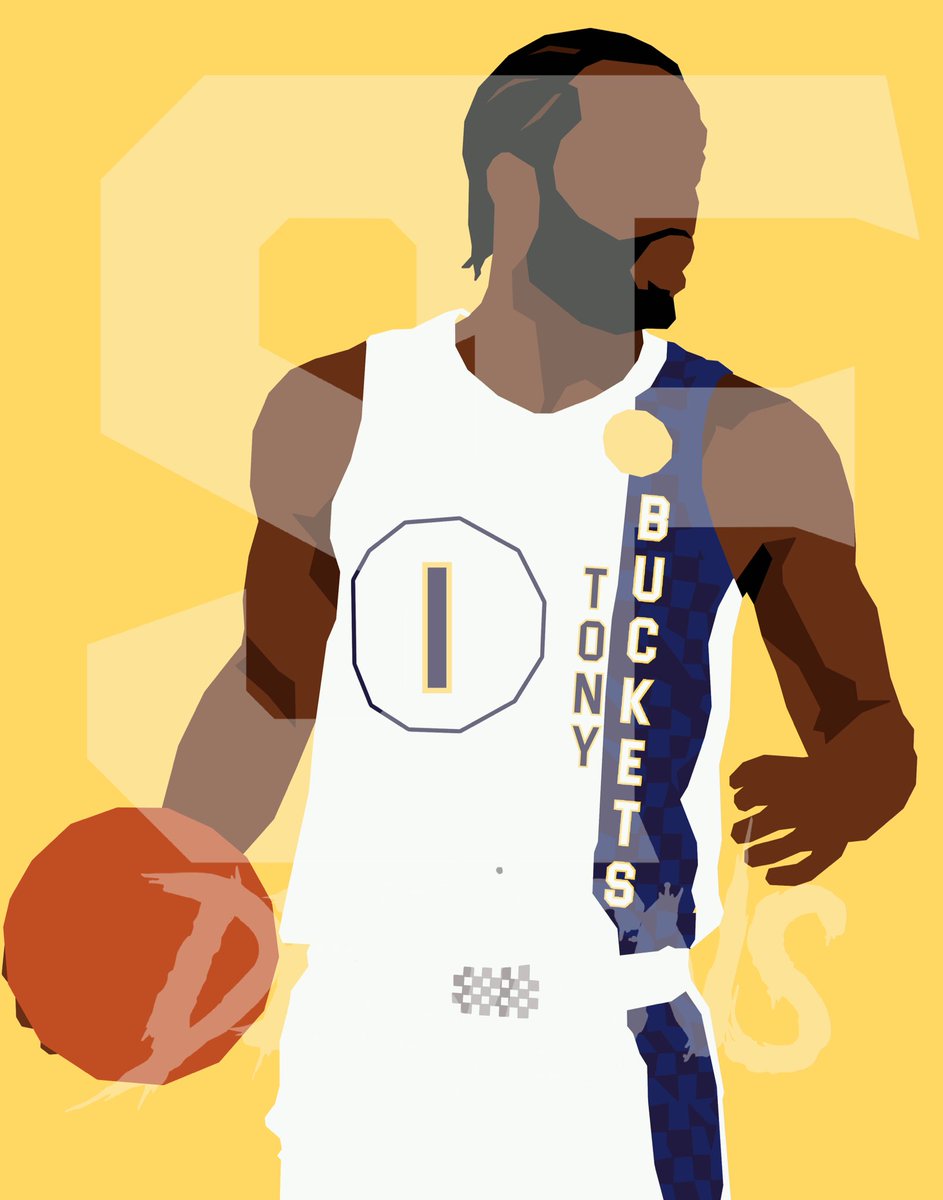 S_F_Design_'s tweet photo. @TonyWarrenJr I had to do this piece for you! Ready to see you back playing again next season! #GoldBlooded #Pacers #NBA #Buckets #iPad #iPadArt https://t.co/YnvbBKbdU3