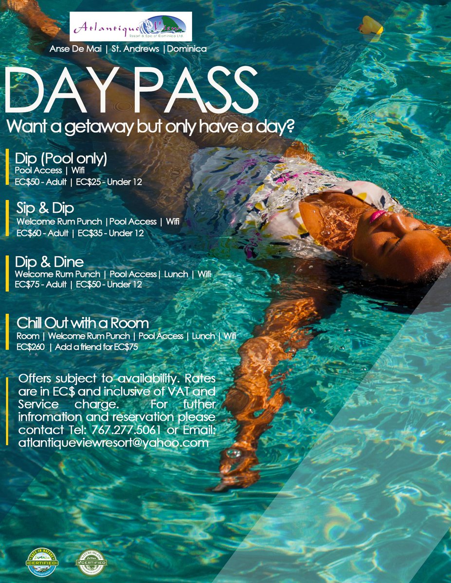 Want a getaway but only have a day? This one is for you! Atlantique View Day Pass is tailor-made for you. 
Click 👉atlantiqueviewresort.com/daypass2/
#atlantiqueview
#AscendCollection
#choicehotels
#Dominica
#nature
#DayPass