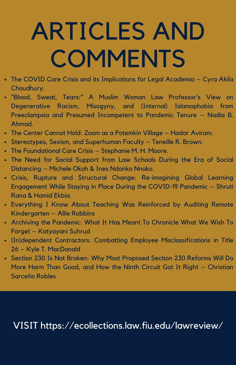 FIULAWREVIEW's tweet photo. Check out our latest publication, Volume 16 Issue 1 (2021). Access it here: 
https://t.co/v0RDasgvfk
@ericrcarpenter @LDavisLibrarian https://t.co/V7bJeq6WDL