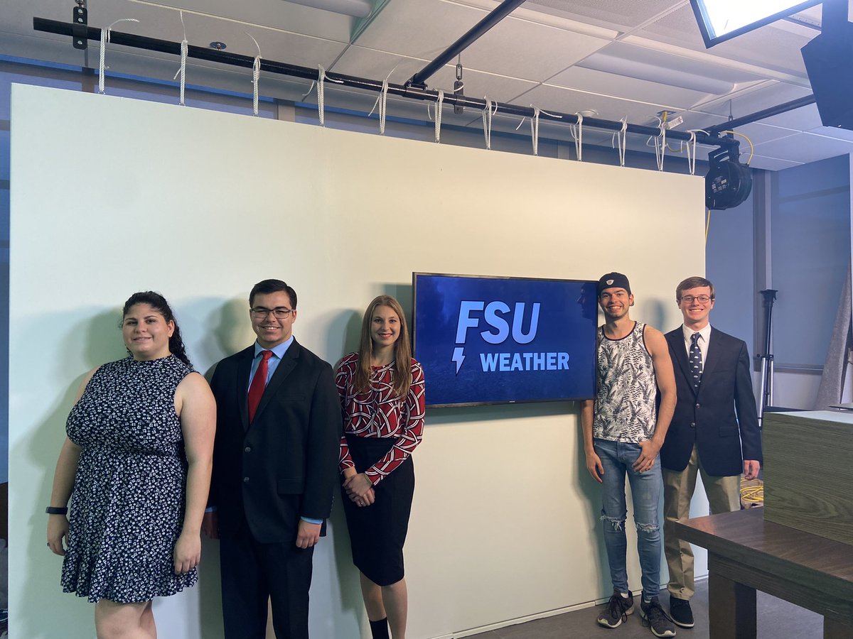 FSUWeather's tweet photo. History was made tonight on #FSUWeather! We debuted our new monitor wall in light of technical difficulties with our graphics. Thanks to Dr. Ahlquist for building it before his retirement! https://t.co/1b5Z2Qreh2