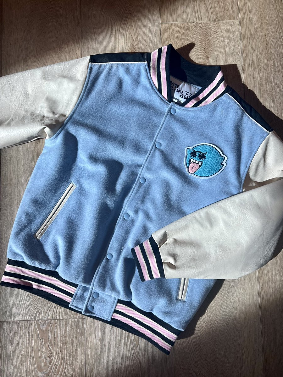PinkDolphinCo's tweet image. Members Only Varsity Jackets coming soon! Which one do you like better? Blue or Purple???
