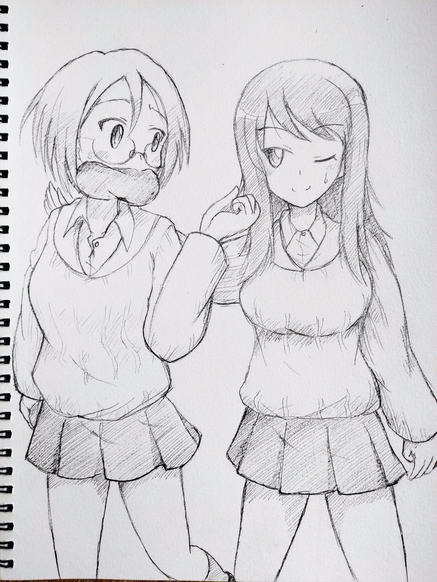 浅野丸さんで描いたミカとルミ
最終章4話でルミと継続の後輩とのどんなからみがあるのか、楽しみではありますw 