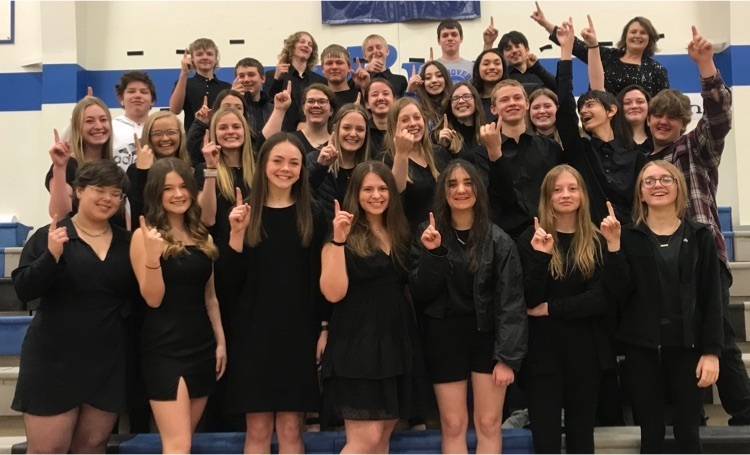 Congratulations to this wild group of talented kids!! The Band and Choir had TVL Music competition today. They both walked away with 1s. This is the Outstanding rating! 1 is the highest rating you can receive at completion. Ava Sedlacek took a vocal solo and also received a 1!
