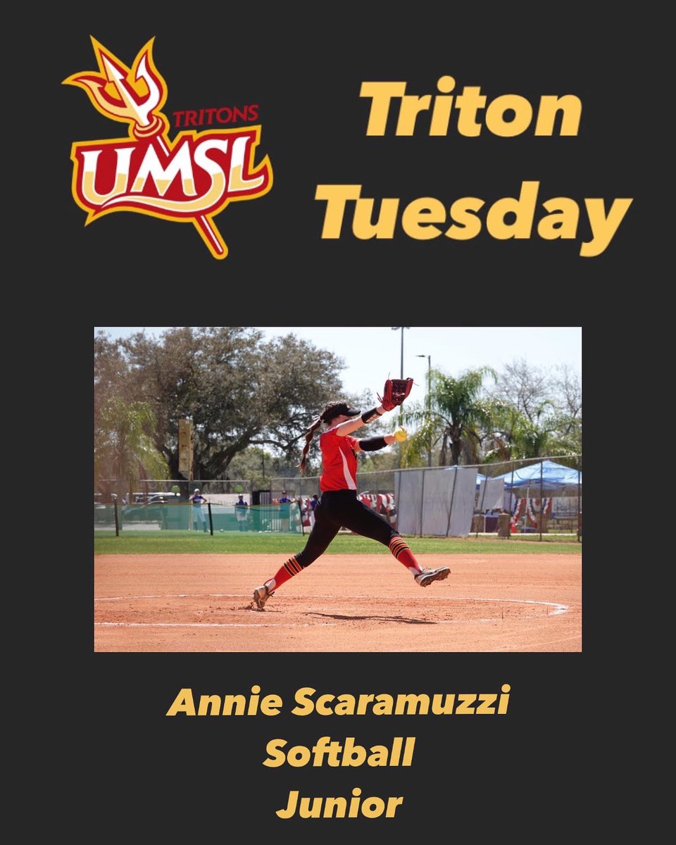 UMSL_SP's tweet photo. This Triton Tuesday we celebrate junior Annie Scaramuzzi from our softball team. Check out our Instagram to learn more🥎🔱🙌 @UMSLSoftball #tritontuesday https://t.co/KdQQqA16XH