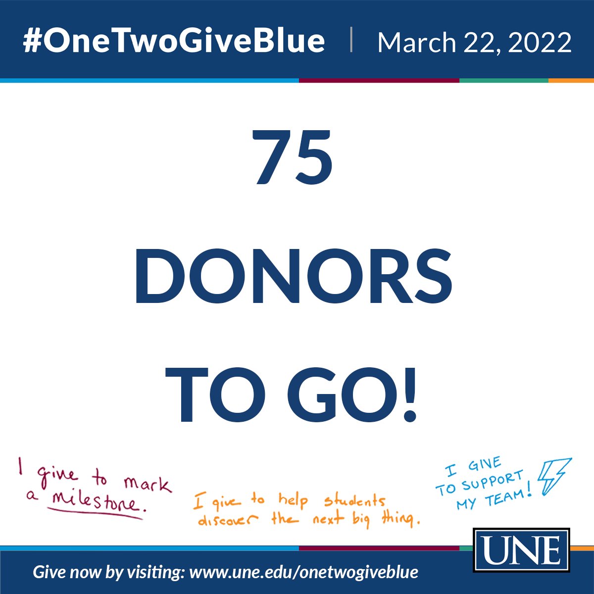 unealumni's tweet photo. We need YOU! Be one of the 75 people needed to push us over the finish line. Your gift will help us meet our 800 donor challenge. If you've been waiting, now is the time to act. Make your gift now! #onetwogiveblue
https://t.co/5obylHsmOH https://t.co/2eSuNfVBM7