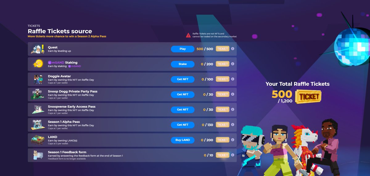 Badassinc69's tweet photo. @TheSandboxGame I just participated in the daily #SandboxAlphaS2Contest for a chance to earn up to 1,000 $SAND! Starting March 22 - Ticket Day. Check out my screenshot below!
👇 #SandboxAlphaS2 https://t.co/HPDFI0AIv6