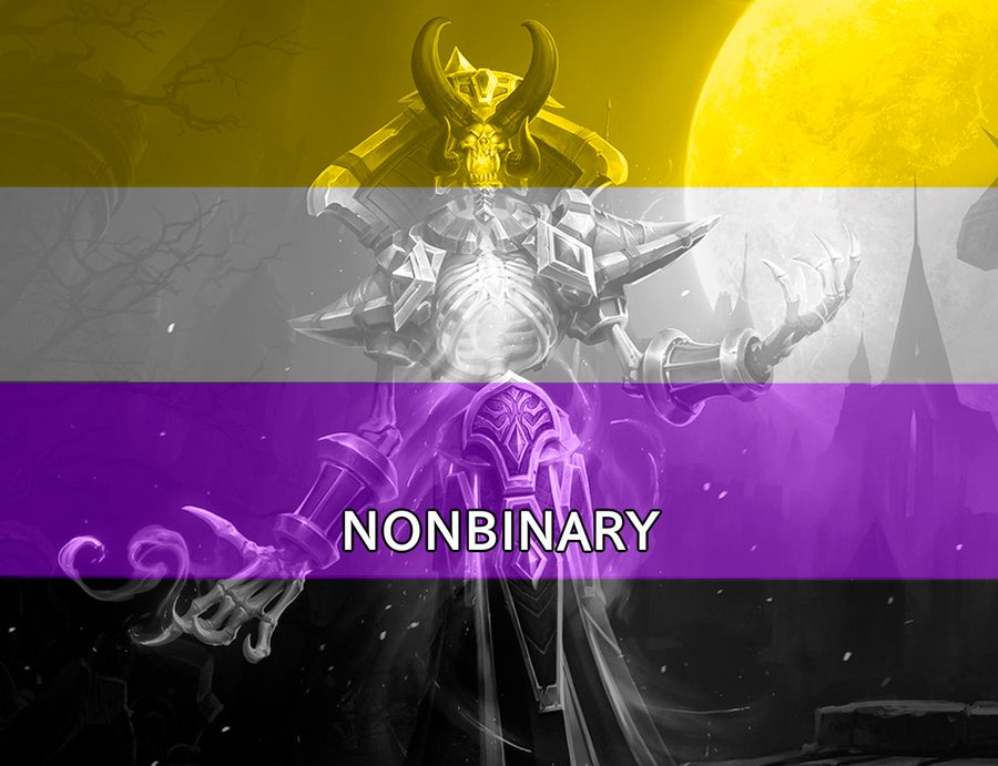 AestheticsClock's tweet photo. new #nonbinarypride flag dropped #kelthuzad https://t.co/LSgnXsZ3Ze