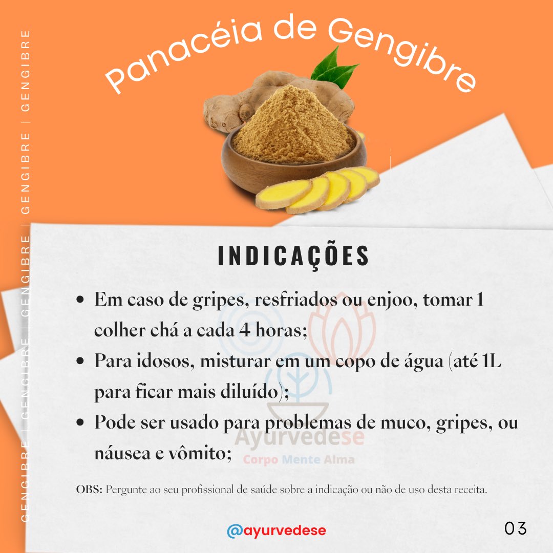 ayurvedese's tweet photo. #gengibre #panaceia #nutricao #nutticionista https://t.co/cui07wX6LF