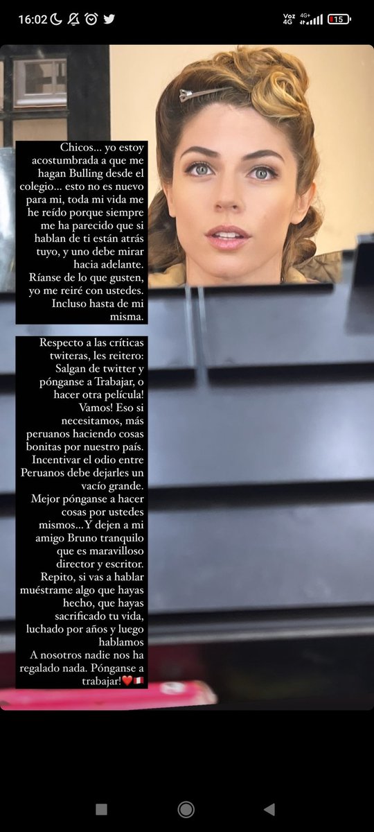 andreapatriau's tweet photo. Reina, te puedo mandar decenas de carpetas de películas sin hacerse de gente con mucho más talento, sacrificio y mejores ideas que los mamarrachos que hacen tus patas. La diferencia entre ustedes y ellos es la oportunidad. Y la oportunidad en el Perú es un tema de clase. Ubícate. https://t.co/heVlow2z6Q