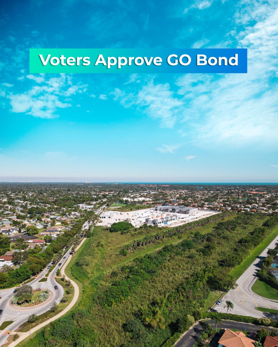 townofcutlerbay's tweet photo. The unofficial results for the #GOBond Election are in, and voters have approved the Bond. We'll soon begin the design planning for the future park, community center and municipal complex for the #16Acres.
Learn more: https://t.co/BtoV4QHLhZ #CutlerBay https://t.co/vgx02FjUFS