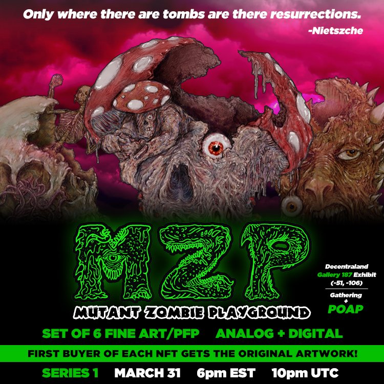 My first solo NFT set drops 3.31.22
-Drawn in analog, painted in digital-
*The physical artwork created for the NFTs will be shipped to their first buyers!