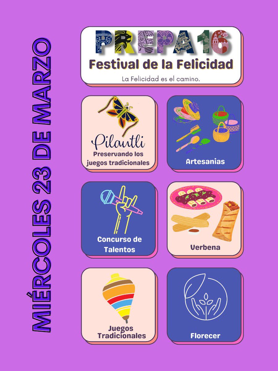 jramzu's tweet image. En @Prepa16Oficial estamos seguros que nuestra realización personal es la felicidad. Por ello en conmemoración del #diamundialdelafelicidad hemos preparado un Festival especialmente para cada uno de Ustedes. 

#FormaParte
#integrate
#Participa
#juegostradicionales
#Papalotes