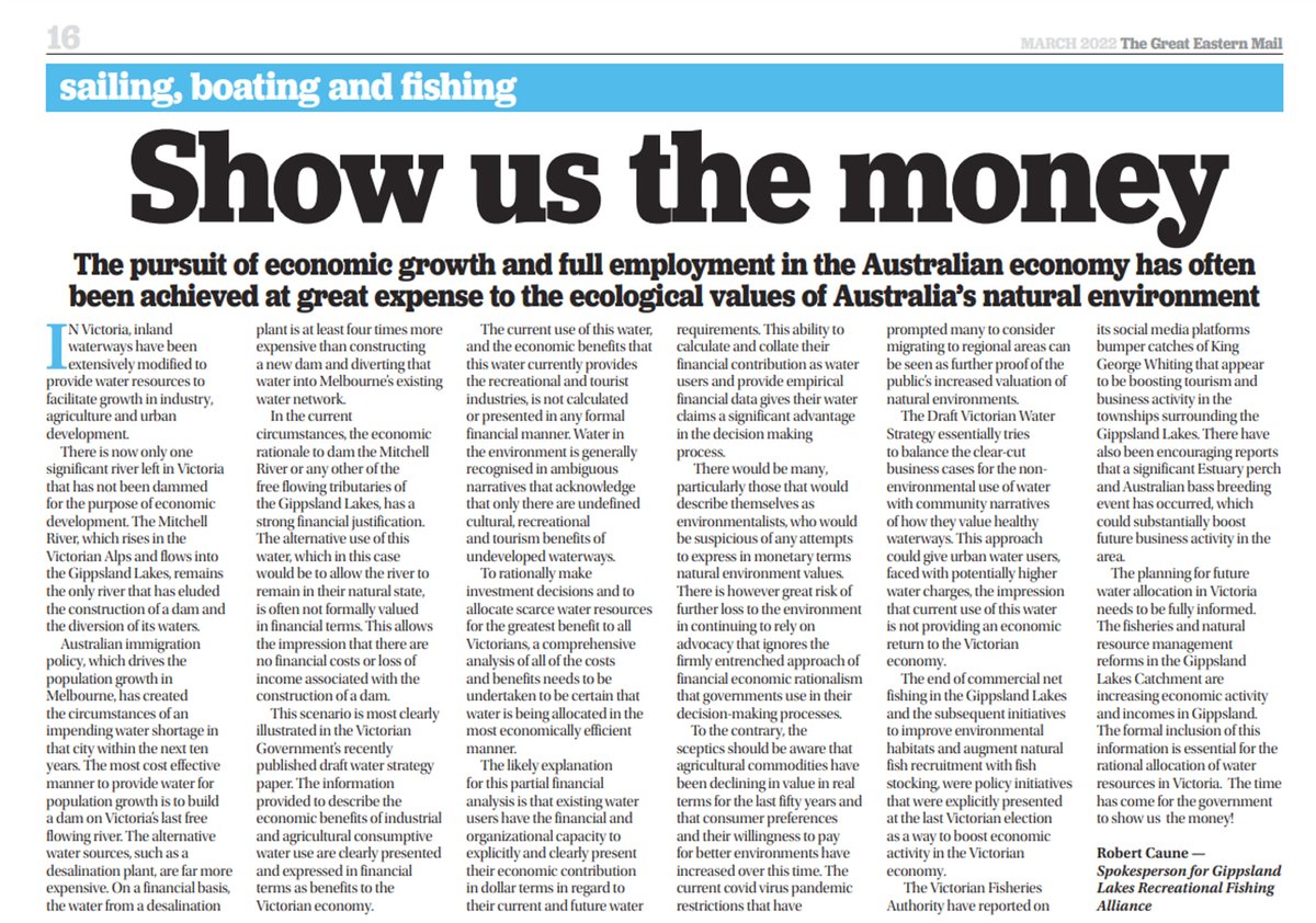 Another excellent article by Gippsland Lakes Recreational Fishing Alliance.