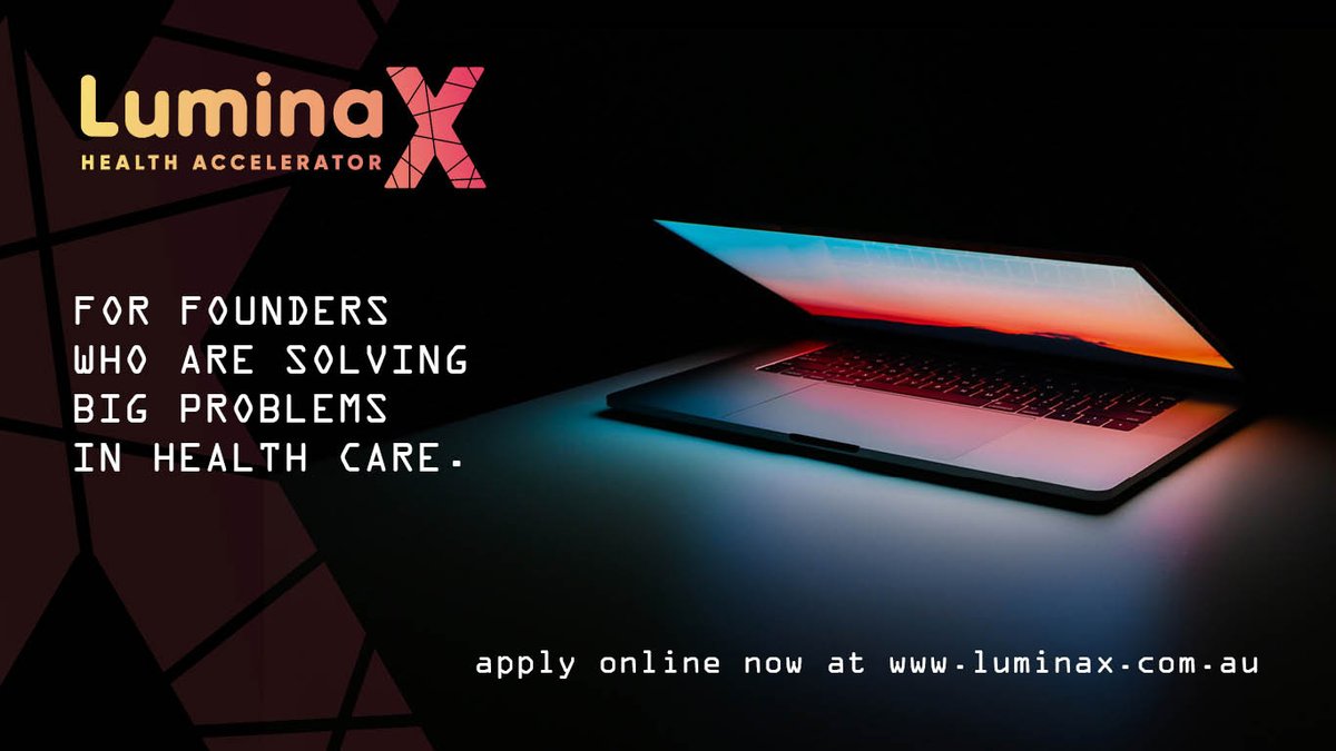 Less than three weeks to application close for #LuminaX Health Accelerator '22🐦 quick - apply now! 
#healthtech #medtech #biotech #wellness
