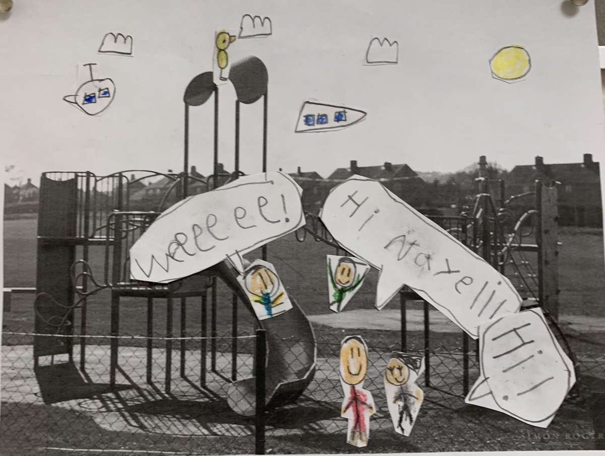 Serone_Students's tweet photo. Learning from Mo Willems in our author study. My friends were inspired by the illustrations in “Knuffle Bunny” for their writing. So much life in these pictures! ✏️ @SugarlandES @The_Pigeon #learningisfun https://t.co/91pcRndE5V